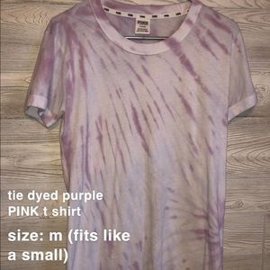 vs PINK purple and white tie dye short sleeve